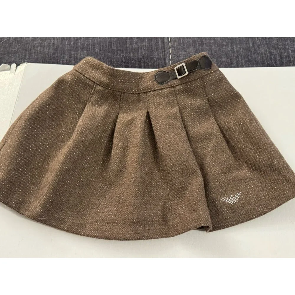 Georgio Armani Brown Belted Baby Skirt 12 Month X12